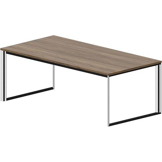Стол Carre рук-ля 200х100х72см (меламин) Орех/Хром CATA200WN