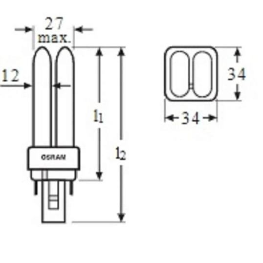 Лампа люминесцентная КЛЛ OSRAM CFL DULUX D 26W/840 G24D-3 123047