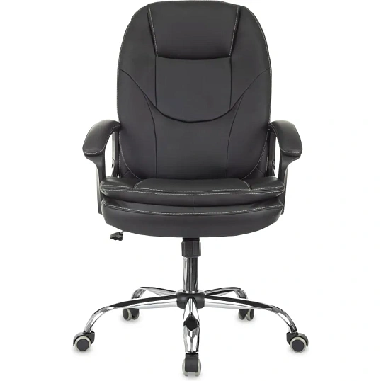 Кресло VB_EChair 668 TPU/SL черный экокожа крестов.металл хром