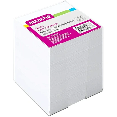 Блок для записей в подставке ATTACHE 9х9х9 белый блок 80 г/90