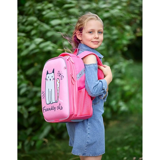 Ранец Комус Класс Light Friendly cats, 2 отд., 700гр