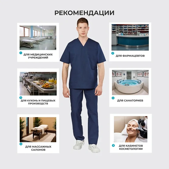 Костюм хирурга универс./м05-КБР т.синий  (р.52-54) р.170-176