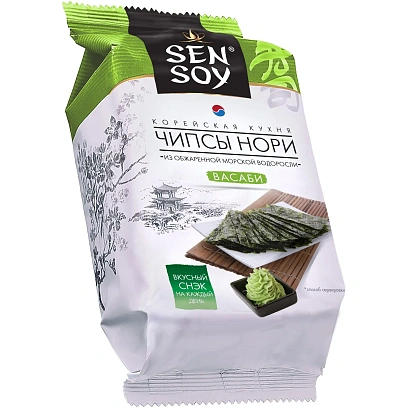Чипсы-нори СЭНСОЙ Wasabi 4,5гx18шт/уп