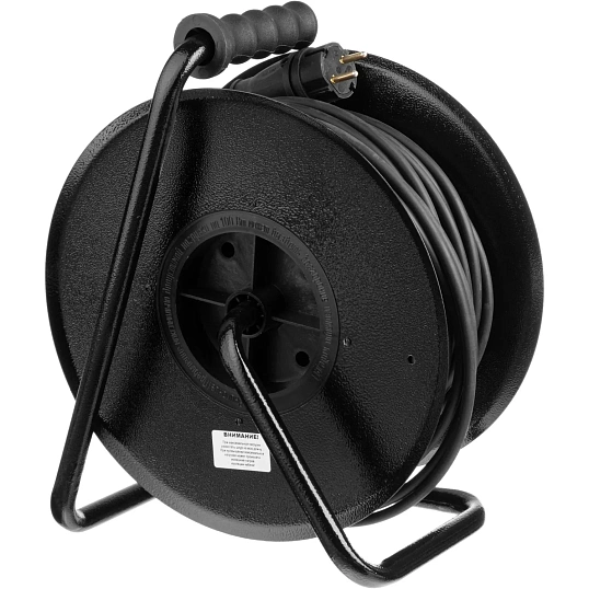 Удлинитель Topfort метал. КГ 2x2,5 кв.мм 50м 16А 4 гнезда б/з.,с/загл.,IP44