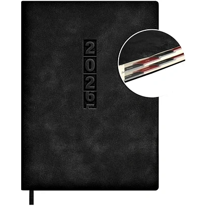 Ежедневник датированный 2026 ESCALADA А6+ (126х174мм), 176л, черный 70297