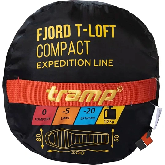 Спальный мешок Tramp  Fjord T-Loft, правый оливковый, TRS-049R
