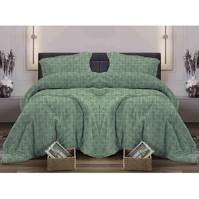 Постельное белье 1,5сп бязь набив. 120г/м2 (нав.70х70 2шт.), Контур зеленый