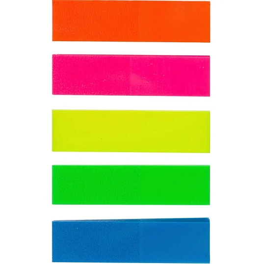 Клейкие закладки пласт. 5цв.по 25л. 45ммх12 Attache Selection