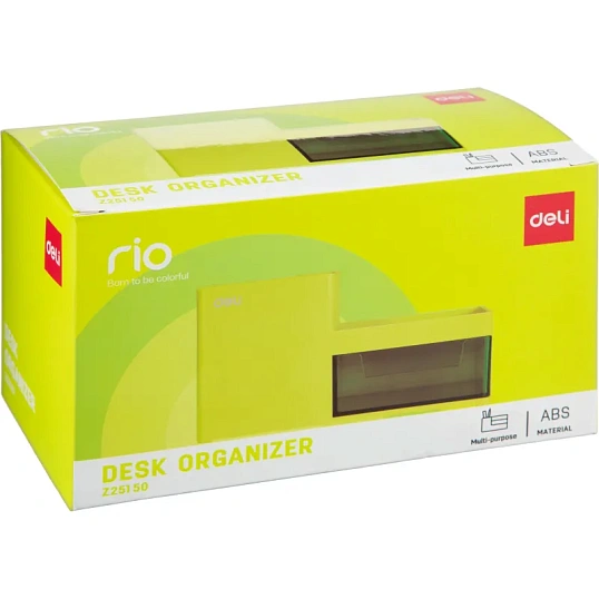 Подставка-органайзер Deli Rio EZ25150, 1 выдвижной лоток, 3 отд, зеленый