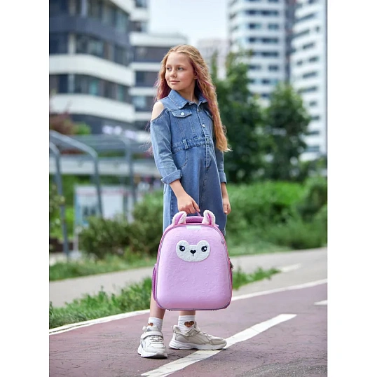 Ранец Basic Лама розовая, 2 отд., эргоном. спинка    