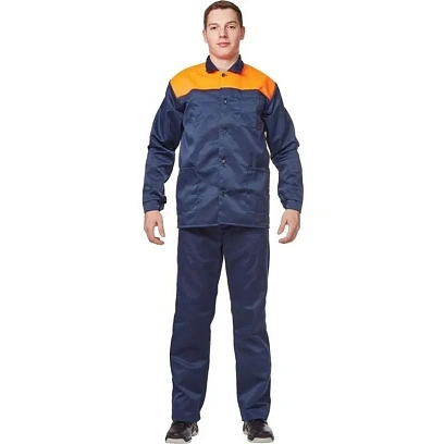 Костюм рабочий летний муж. л16-КПК син/оранж (р.60-62) 182-188