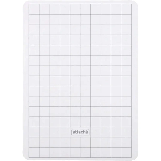 Доска двусторонняя маркерная Attache А4 белый/клетка+ маркер+салфетка