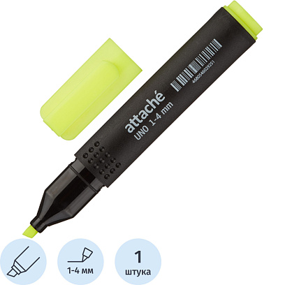 Маркер текстовыделительAttache Economy Uno 1-4мм желтый