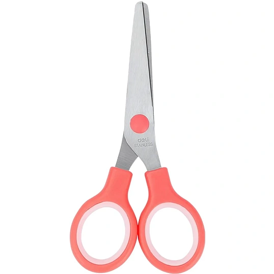 Ножницы детские Deli E6007, сталь, круглые ручки, 132 мм, цвет ассорти