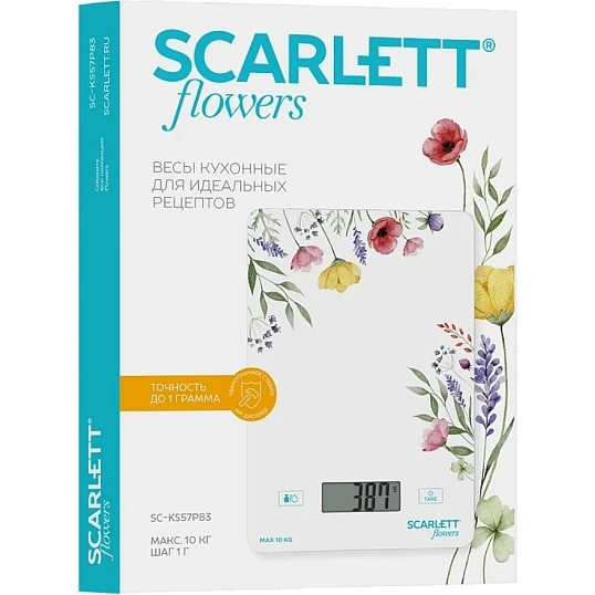 Весы Scarlett SC-KS57P83,кухонные,Flowers