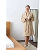 Халат  Махровый  ROESIA Шалевый Женский бежевый, L-XL, 300гр/м2
