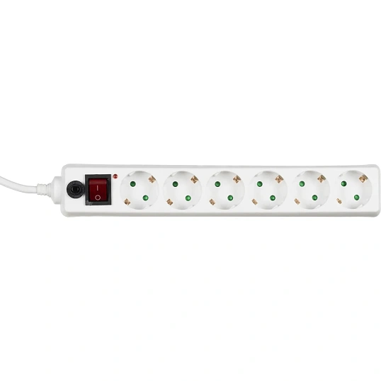 Сетевой фильтр BigTech CD6-5W15 (6р/5м/16А/3680 Вт 1,5мм белый)