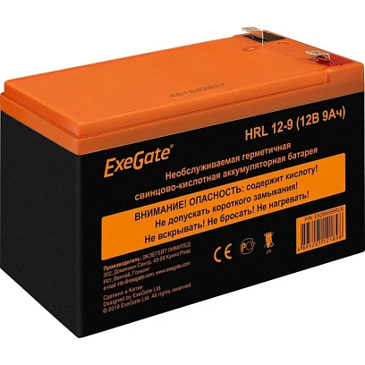 Батарея для ИБП ExeGate HRL 12-9 (12V 9Ah 1234W, клеммы F2)