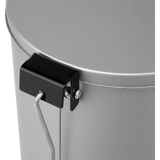Ведро мусорное с педалью круглое 10 л серый металлик, 200 ммx310 мм
