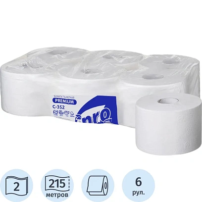 Бумага туалетная д/дисп Protissue ЦВ 2сл 215м 6рул/уп С352