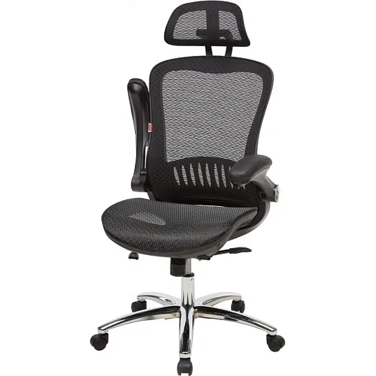 Кресло BN_Hg_EChair-552 TTW Net сетка черная, хром