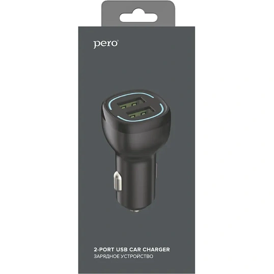 Зарядное устройство автомобильное PERO AC04 2USB 2.4A AUTOMAX, черное