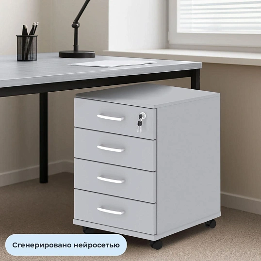 Тумба мобильная Мебель Easy One (913923) серый