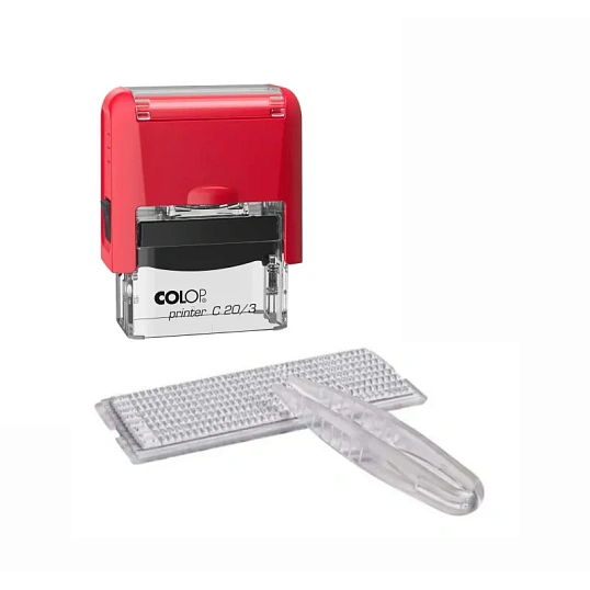 Штамп самонаборный NEW Printer C20/3-Set 3строки 14х38мм 1 касса корп.крас
