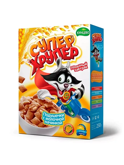 Подушечки Молочные 5 зл.СУПЕР-ХРУПЕР 250г. Кунцево