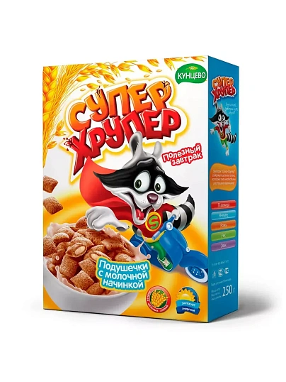 Подушечки Молочные 5 зл.СУПЕР-ХРУПЕР 250г. Кунцево