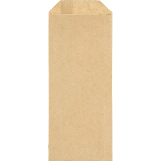 Пакет бумажный  80x20х220, 70 гр/м2, крафт, коричневый, 500 шт/уп