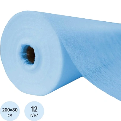 Простыня в рулоне с перф. н/с 80х200 голуб. 100шт/рул спанбонд Эконом