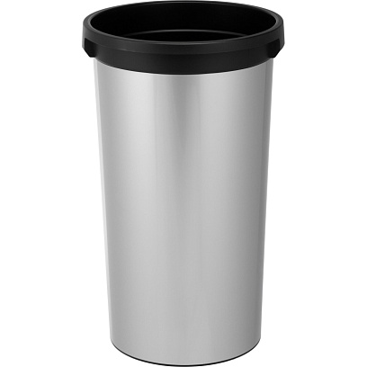 Контейнер для мусора Ирис пластик с металл покрытием круглый, метал-черный