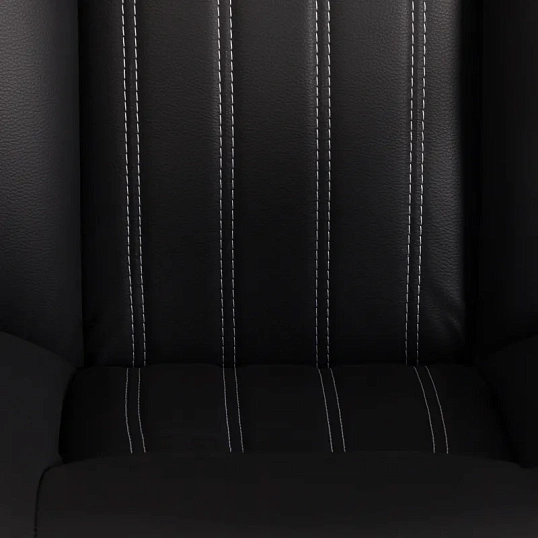Кресло UT_Easy Chair Boston хром, (черн. подлок), кож/зам, черный, 36-6