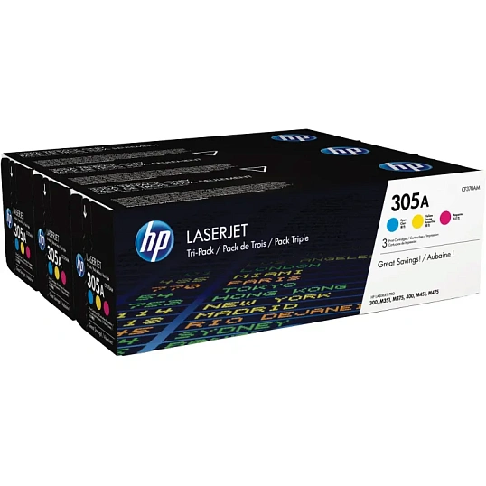 Картридж лазерный HP 305A CF370AM CMY для CLJ M351/M451/M375/M475(3шт/уп)