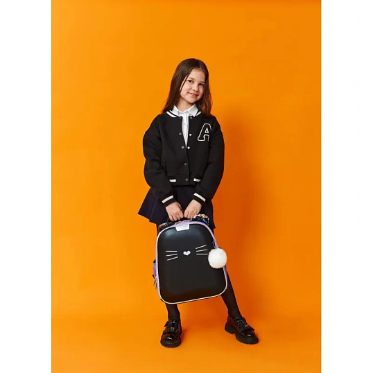 Ранец Комус Класс Kitty black, 2 отд., эргоном. спинка, экокожа