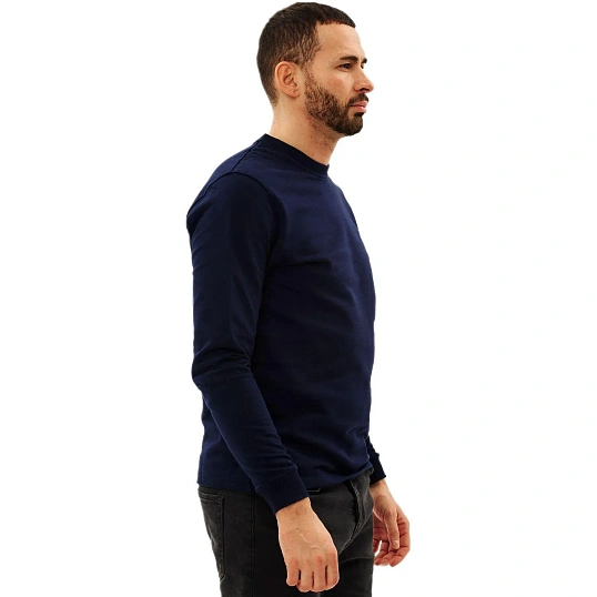 Толстовка 100% хб (240г) без капюшона, цв.темно-синий, размер XXXL