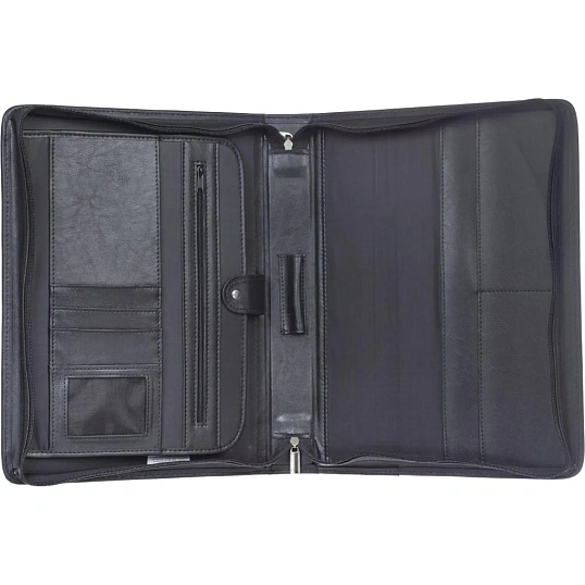 Папка деловая для документов кож/зам 360х285х60мм КапиталЪ мод.120, черная