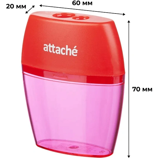 Точилка Attache, 2 отверстие, с контейнером, в ассорт