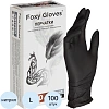 Перчатки нитрил., н/с, н/о, 3,5г./шт,черн FOXY-GLOVES L 50пар/уп ШК4259