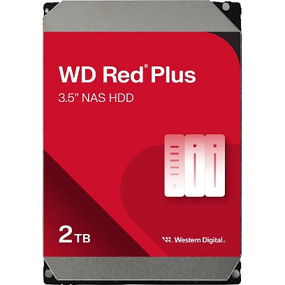 Жесткий диск Western Digital Red Plus 2TB, SATA, 5400rpm, 64МB(WD20EFPX)