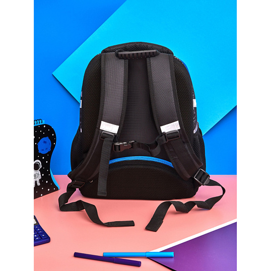 Ранец Комус Класс Stright 3D Косм. путешествия, св/диоды, 2 отд, эргоном