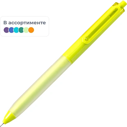 Ручка шариковая автомат. Deli EQ51-BL,иг.нак 0,7,мягк.грип,син,в асс