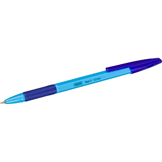 Ручка шариковая неавтомат. Attache Velex X 0,5мм синяя манж, гол.корп