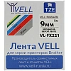Картридж (лента) Vell VL-FX221 (Brother TZE-FX221, 9 мм, ч/б) для PT 1010