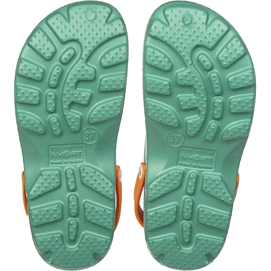 Сабо женские EVART Ола аквамарин/оранжевый р.37