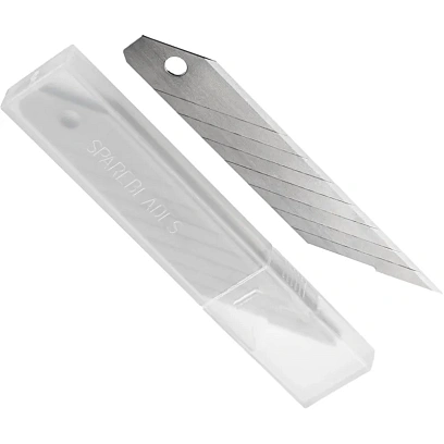 Лезвие для ножей запасное TOPFORT 18мм сегм.,сталь,30град,10шт/уп