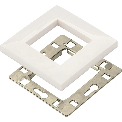 Модуль LANMASTER LAN-FRS45x45/1-WH рамка 1-постовая 45х45, с суппортом, бел