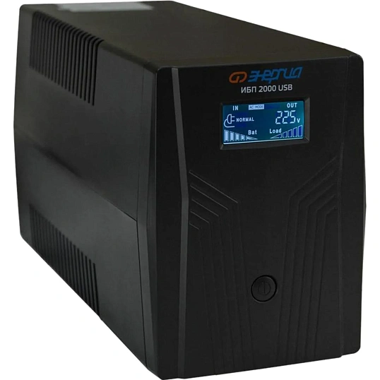 ИБП Энергия 2000 LCD USB, лин.-инт., 2000ВА/1200Вт, 4xEURO(Е0201-0370)