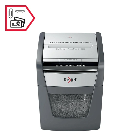 Шредер (уничтожитель) Rexel Optimum AutoFeed+ 50X 4ур.секр.,50лист,20л
